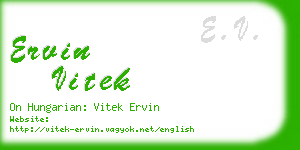 ervin vitek business card